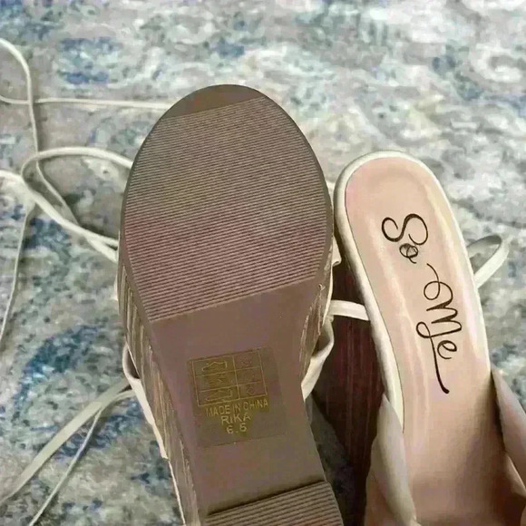 Lulus Aimi Bone Knotted Strappy Platform Wedges - Picture 9 of 12